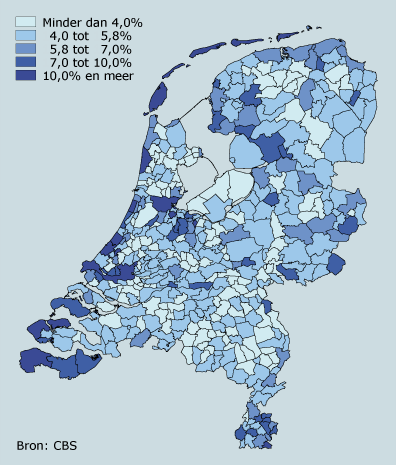 Niet-bewoonde woningen per gemeente